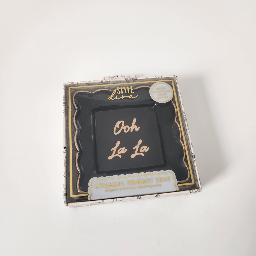 Ooh‎ La La Ceramic Trinket Tray Jewelry Dish Home Decor NWT
